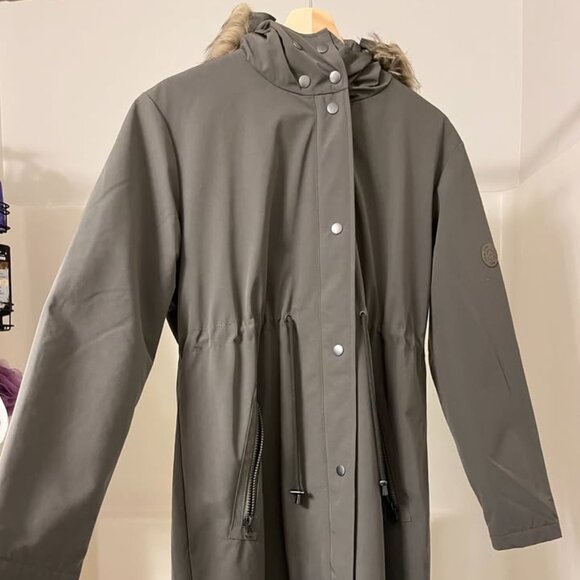 Maternity and baby-wearing coat: Khaki 3 in 1 Winter Maternity Parka - Picture 1 of 4